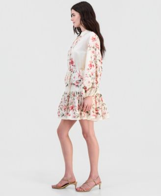 Women's Cotton Placed-Print Mini Dress