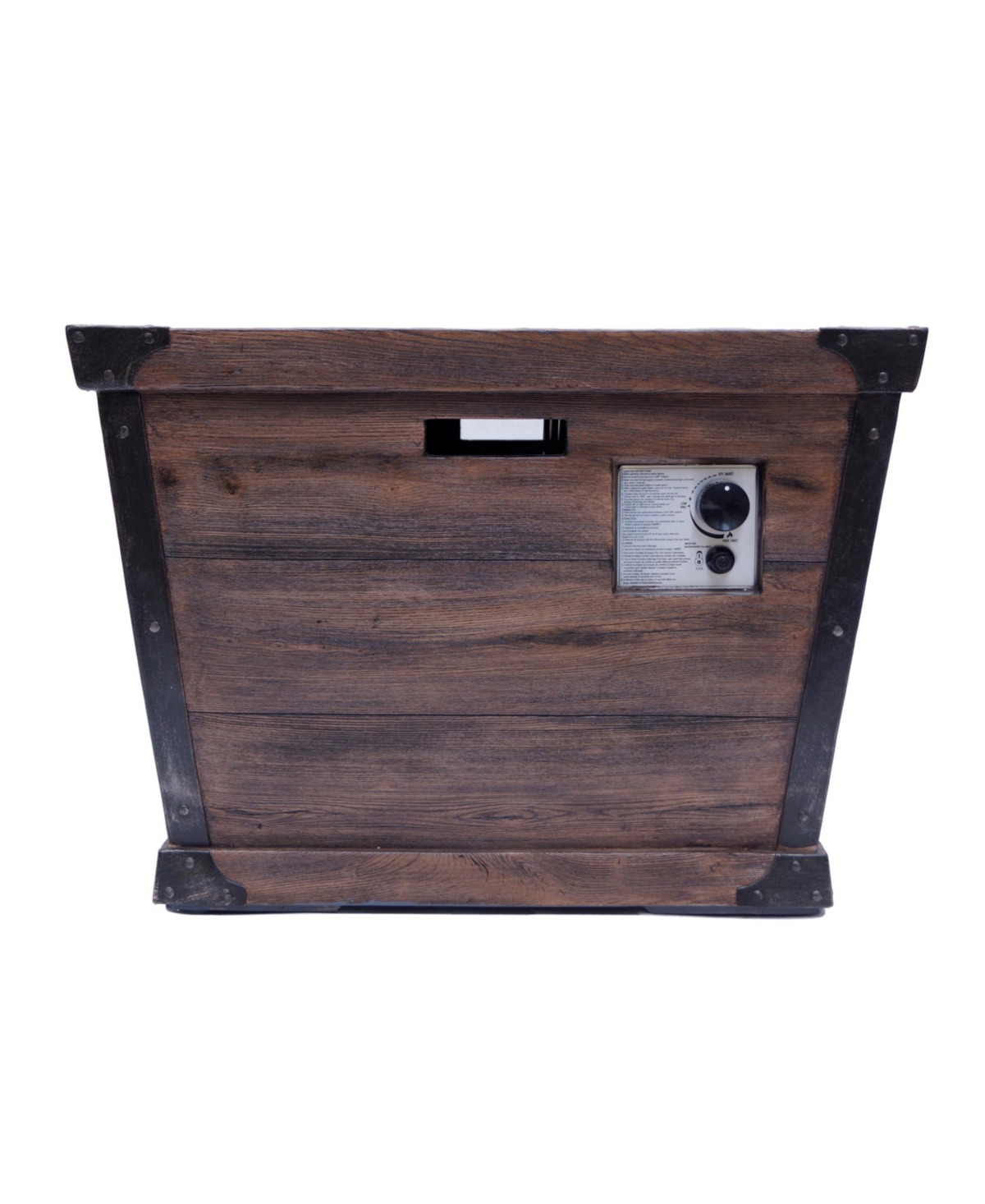 Flynama 32 Inch W 24 Inch H Square Concrete Gas Fire Pit Brown Wood Pattern 40000 Btu Tank Inside