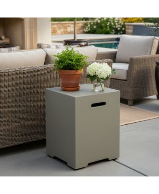 16 Inch Propane Tank Cover 20 LB Outdoor Storage Hideaway Table Concrete Tank Holder Cement Grey Light Grey