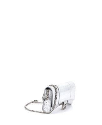 Hourglass Chain Wallet Embossed Leather