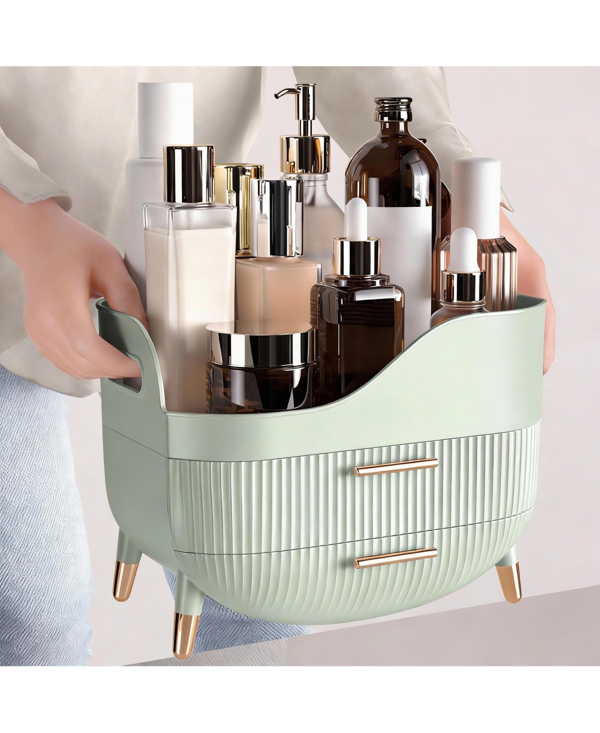 Yigii Large Capacity Makeup Organizer with Drawers for Skincare