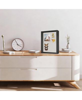 Shadow Box Frame: Magnetic Door, Linen Back, Durable Wood