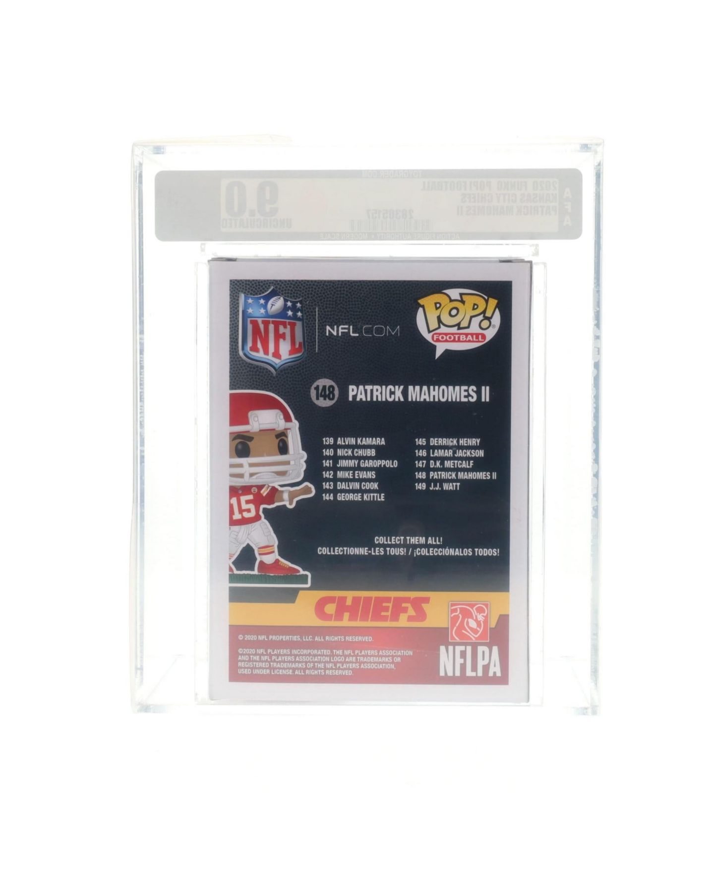 Детская фигурка Funko Pop! Kansas City Chiefs Patrick Mahomes II AFA 9 Graded 3.75" Vinyl — фото 3