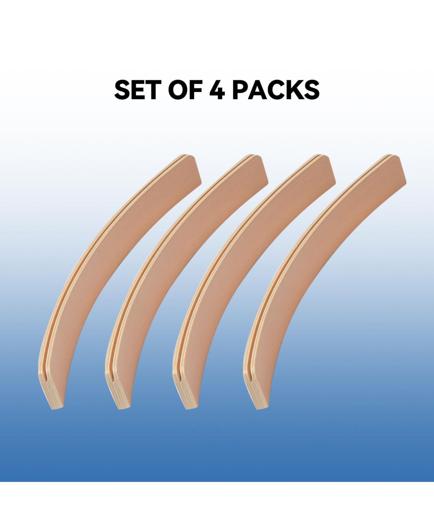 Детские игрушки GSE Games & Sports Expert Curved Wooden 4-Piece Playing Card Racks, 12.5" x 1.4", Ages 3+ — фото 5