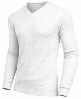 Men's Long-Sleeve Waffle-Knit V-Neck Thermal T-Shirt