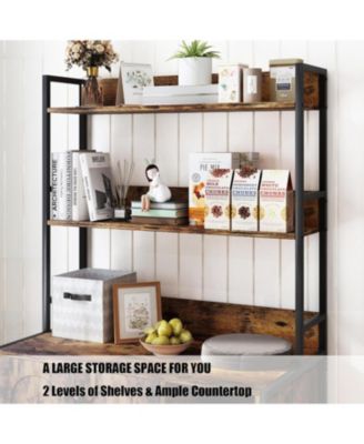 Litter Box Enclosure with 2 Storage Shelves