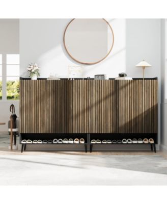 Shoe Cabinet, Large Shoe Cabinet with 3 Doors, Adjustable Shelves, Shoe Organizer with Doors for Hallway, Entryway, Living