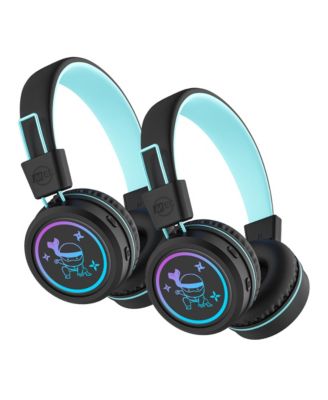KidJamz KJ55BT (2 Pack) Bluetooth Wireless Headphones for Kids w/ LED Lights
