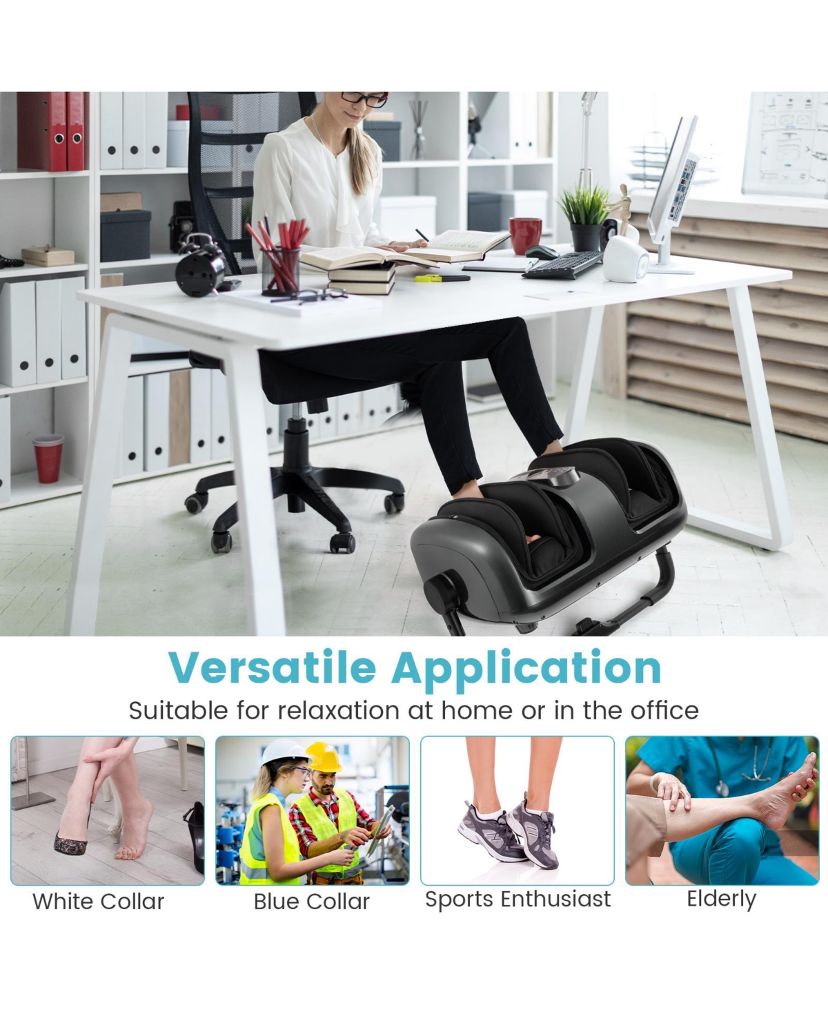 Sugift Foot and Calf Massager with Heat for Blood Circulation Pain Relief