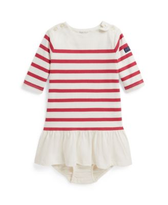 Baby Girls' Striped Cotton Mariner Dress & Bloomer, 2-Piece Set