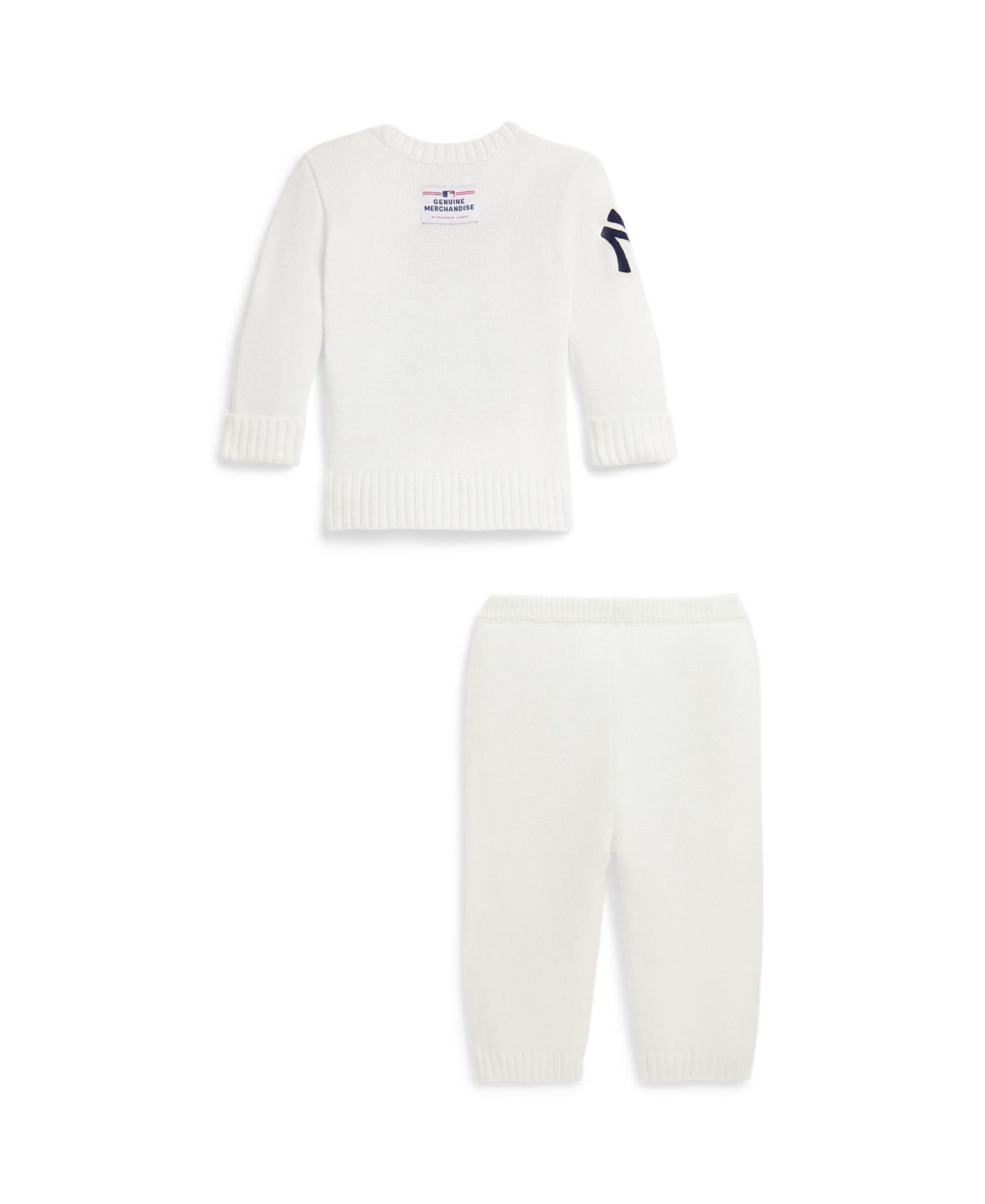 Комплект Polo Ralph Lauren Yankees для мальчика: свитер и брюки, 2 предмета, цвет: Белый — фото 2