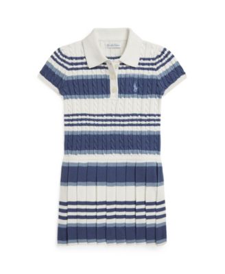 Baby Girls' Striped Mini-Cable Cotton Sweater Dress