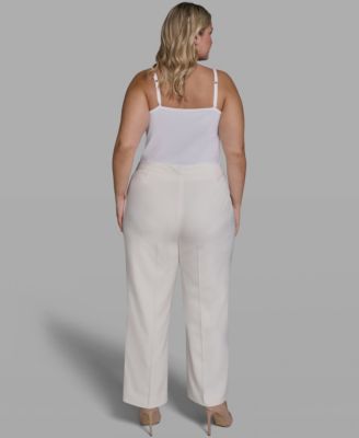 Plus Size Placed Floral Wide-Leg Pants