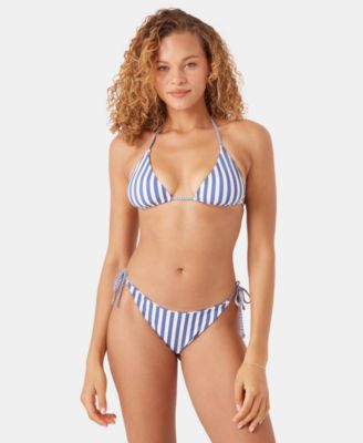 Juniors' Stripe Out Reversible Tiki Triangle and Hipster Bottoms Top