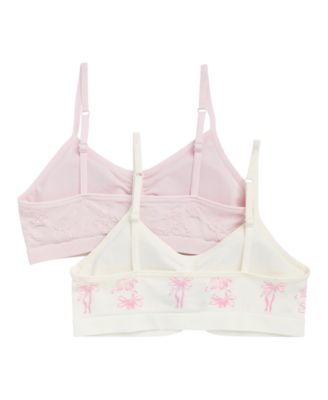 Girls' 6-16 Seamless Ruched Crop Bras, 2-Pack