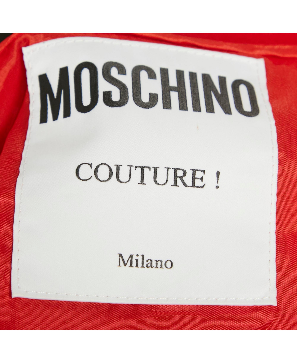 Pre-Owned Moschino Womens Couture Black Satin Contrast Sequined Bow Detail Mini Dress