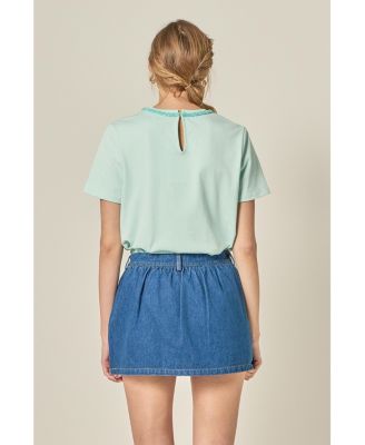 Women's Beaded Bow T-Shirt