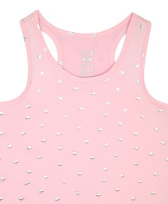 Girls' 7-16 Foil Print Tank Top, Short Pants & Scrunchie, 3-Piece Set
