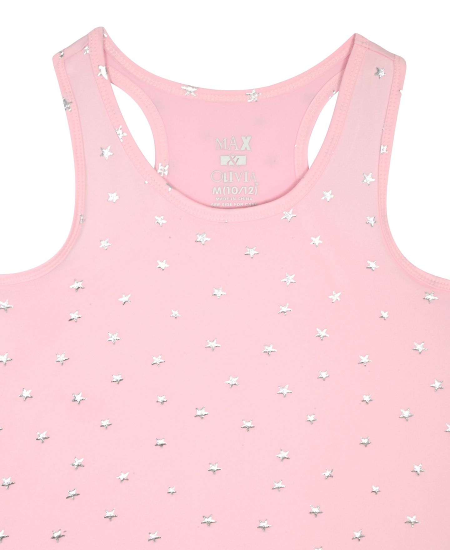 Max & Olivia Girls' 7-16 Foil Print Tank Top, Short Pants & Scrunchie, 3-Piece Set, цвет: Розовый — фото 3