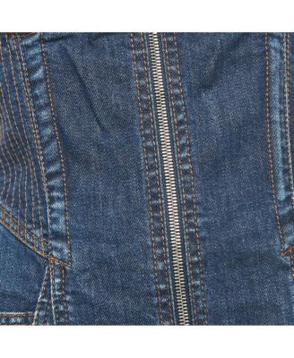 Women's Blue Denim Embellished Bustier Mini Dress