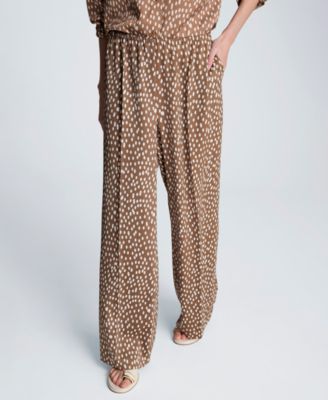 Women's Polka Dot Mid-Rise Trousers