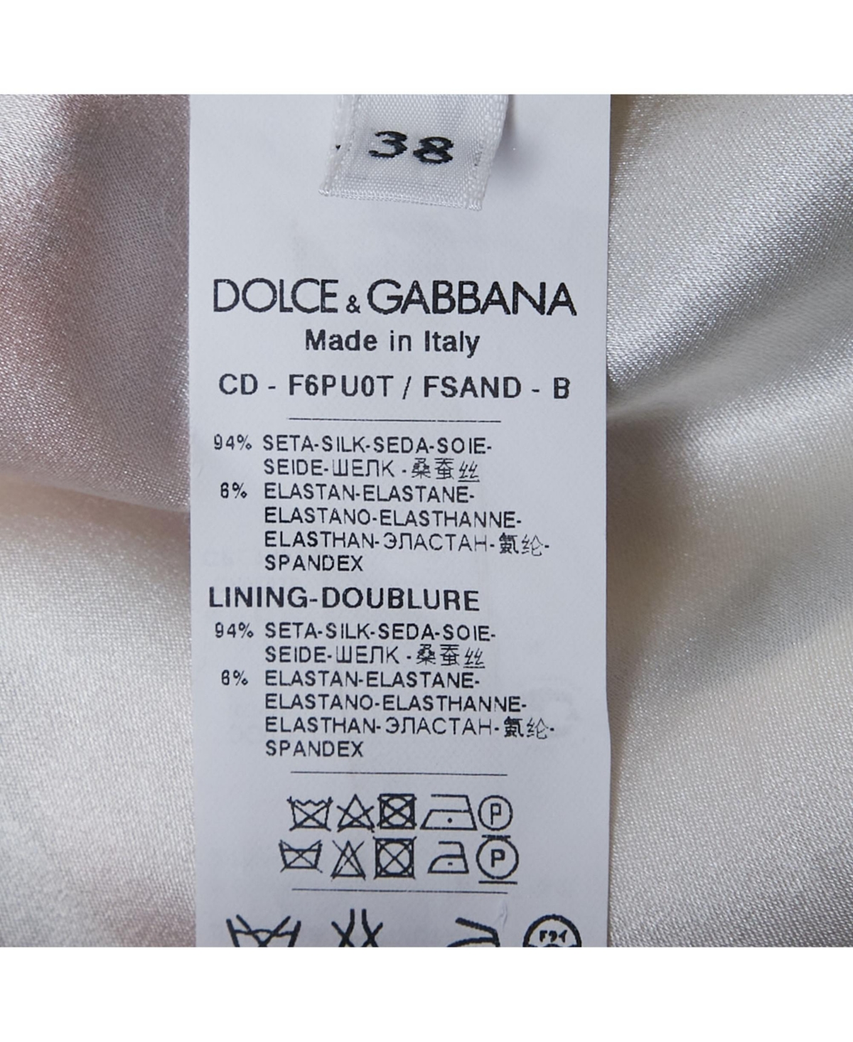 Pre-Owned Dolce & Gabbana Women's White Flowers Print Silk Mini Dress