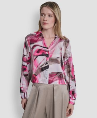 Women's Button-Down Abstract Print Shirt
