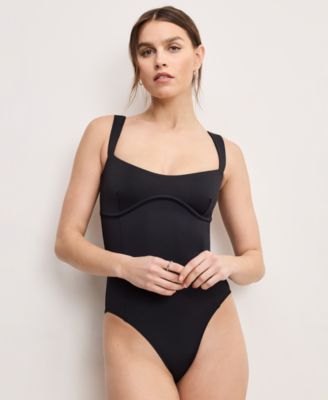 Women's Compression Sweetheart Neck One-Piece Swimsuit