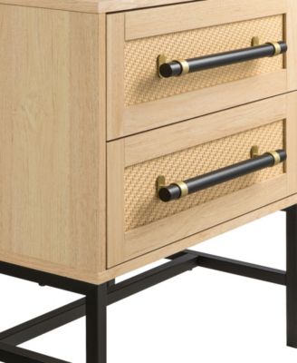 25.12" Wood Sophia 2-Drawer Nightstand