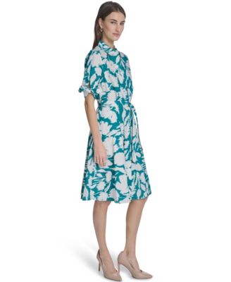 Women's Floral Tie Sleeve Dress