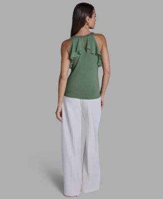 Women's Halter Neck Ruffle Tank Top