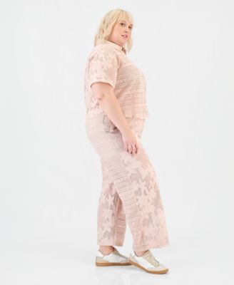 Trendy Plus Size Lace Drawstring-Waist Pants