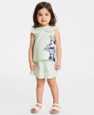Girls' 2T-6X Minnie Mouse Gingham Top & Shorts, 2-Piece Set