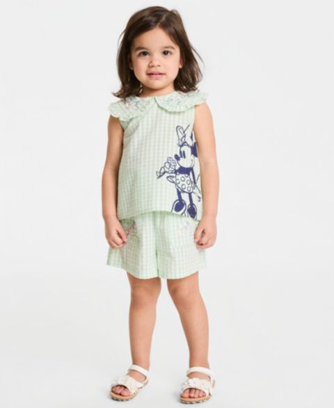 Детский комплект Disney Minnie Mouse: клетчатый топ и шорты, 2T-6X