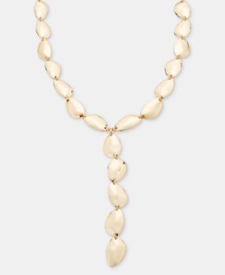 Sculptural Oval Lariat Necklace, 16" + 3" extender