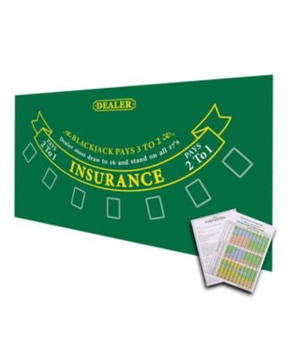 Texas Hold'em Poker Layout Felt with Instructions, Las Vegas Style Poker Game Tabletop Mat