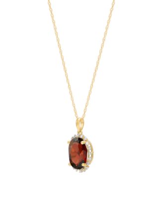 Citrine (2-1/5 ct. t.w.) & Diamond Accent Pendant Necklace in 10k Yellow Gold (Also Available in Multi-Stones)