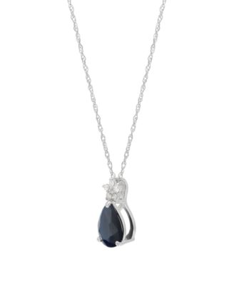 Sapphire (1-1/3 ct. t.w.) & Diamond (1/10 ct. t.w.) Pendant Necklace in 10k Yellow Gold (Also Available in Emerald, Ruby)