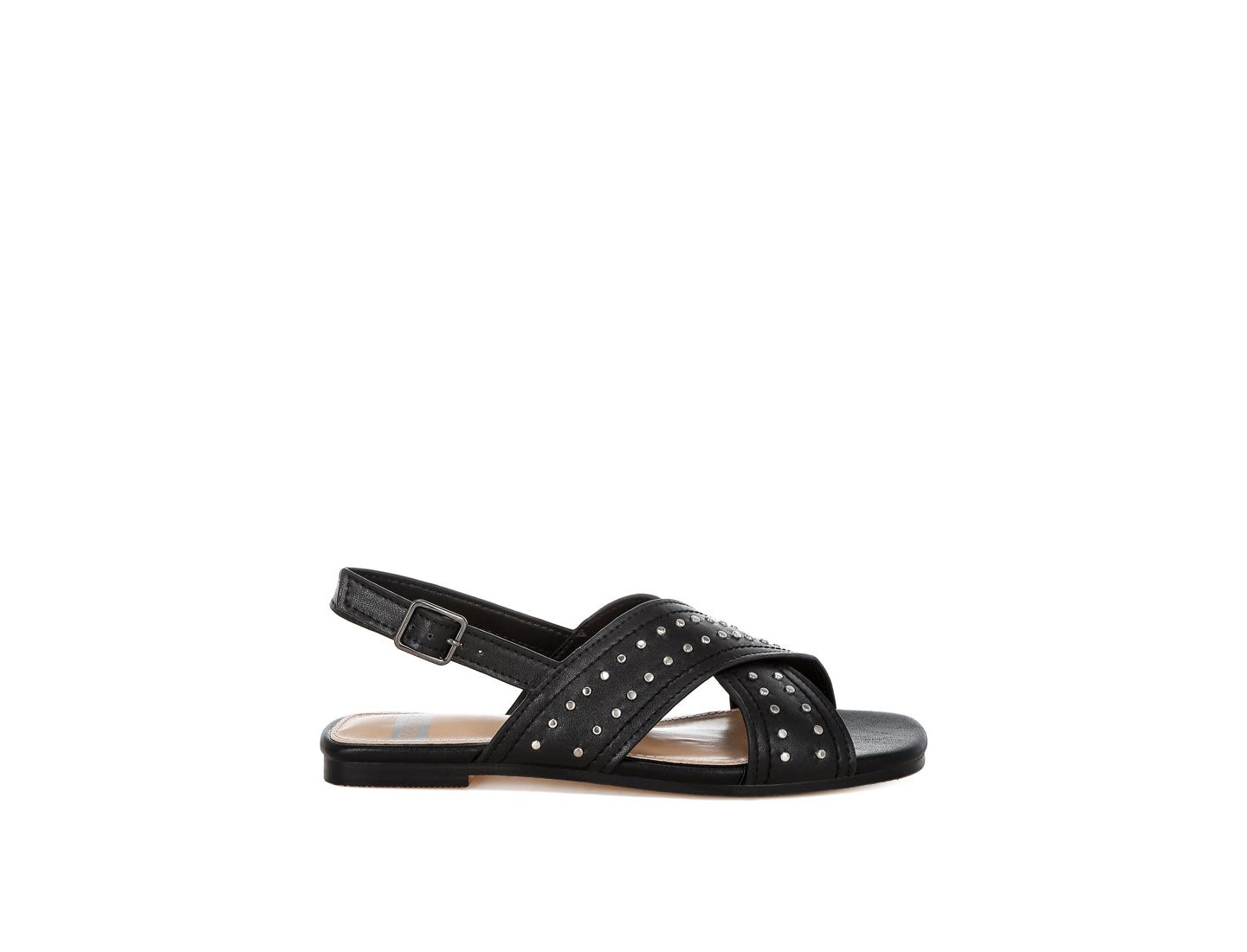 Женские балетки Rag & Co Calluna Stud Embellished Buckled Flats, цвет: Чёрный — фото 4