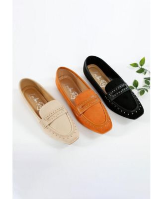 Womens Lumina Penny Strap Studded Loafers