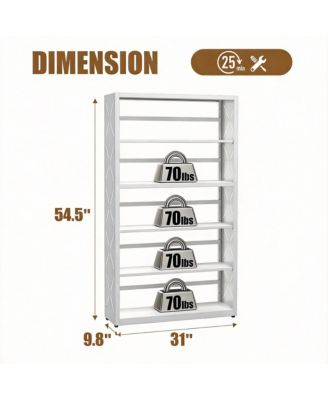 5-Tier Metal Bookcase with Adjustable Shelves for Living Room, Study, Kitchen