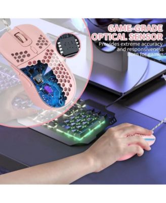 Honeycomb Wired Gaming Mouse - 7200 Adjustable DPI, Ergonomic Lightweight Honeycomb Design for PC/Mac Gamers | Perfect for Competitive Gaming
