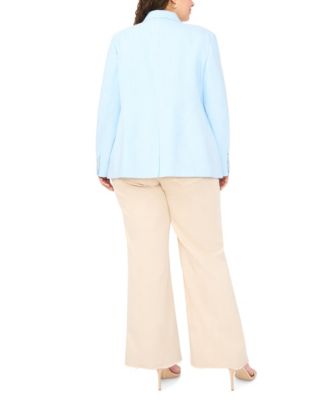 Plus Size Double Breasted Flap Pocket Blazer
