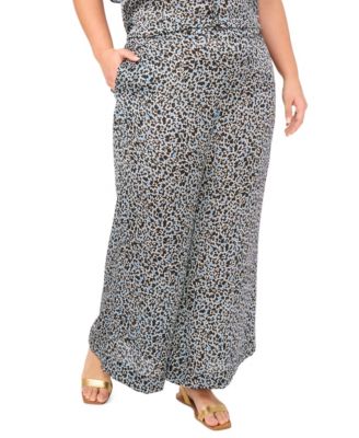 Plus Size Wide Leg Pull-On Pants