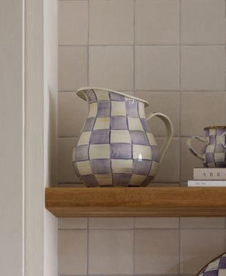 Violet Check Handmade Pitcher