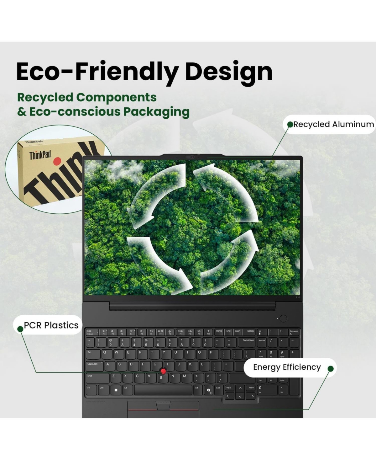 Lenovo ThinkPad E16 16" Traditional Laptop Intel Core Ultra 7 16GB Ram Intel Graphics 512GB Ssd Storage Windows 11 Pro 60Hz - Black