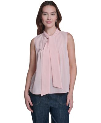 Women's Sleeveless Tie Neck Blouse