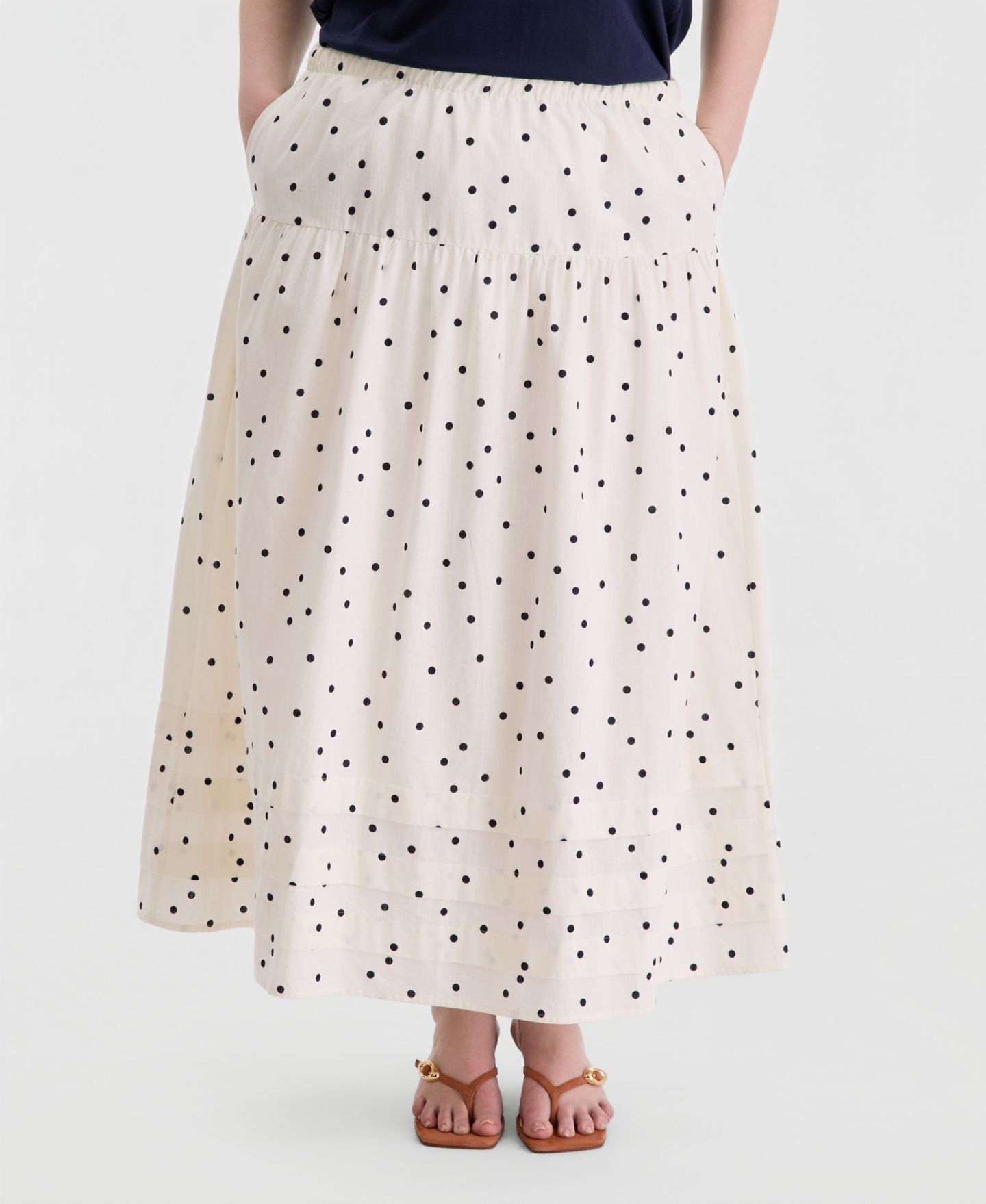 Женская юбка On 34th Trendy Plus Size Dot Print Maxi, цвет: Winter Ivry Cmb — фото 4