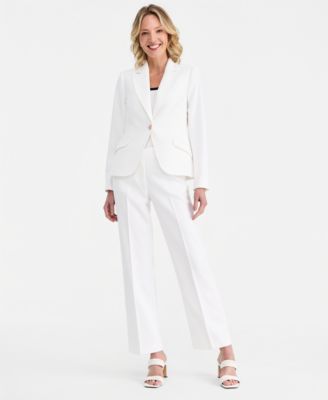 Single-Button Blazer, Tank Top & Stretch Flare Pants