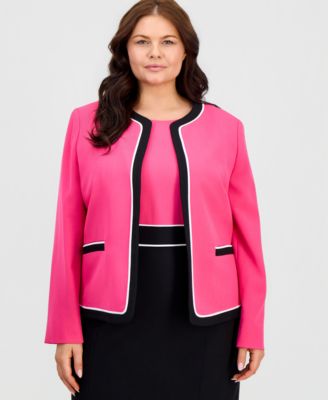 Plus Size Colorblocked Cardigan Jacket & Sheath Dress
